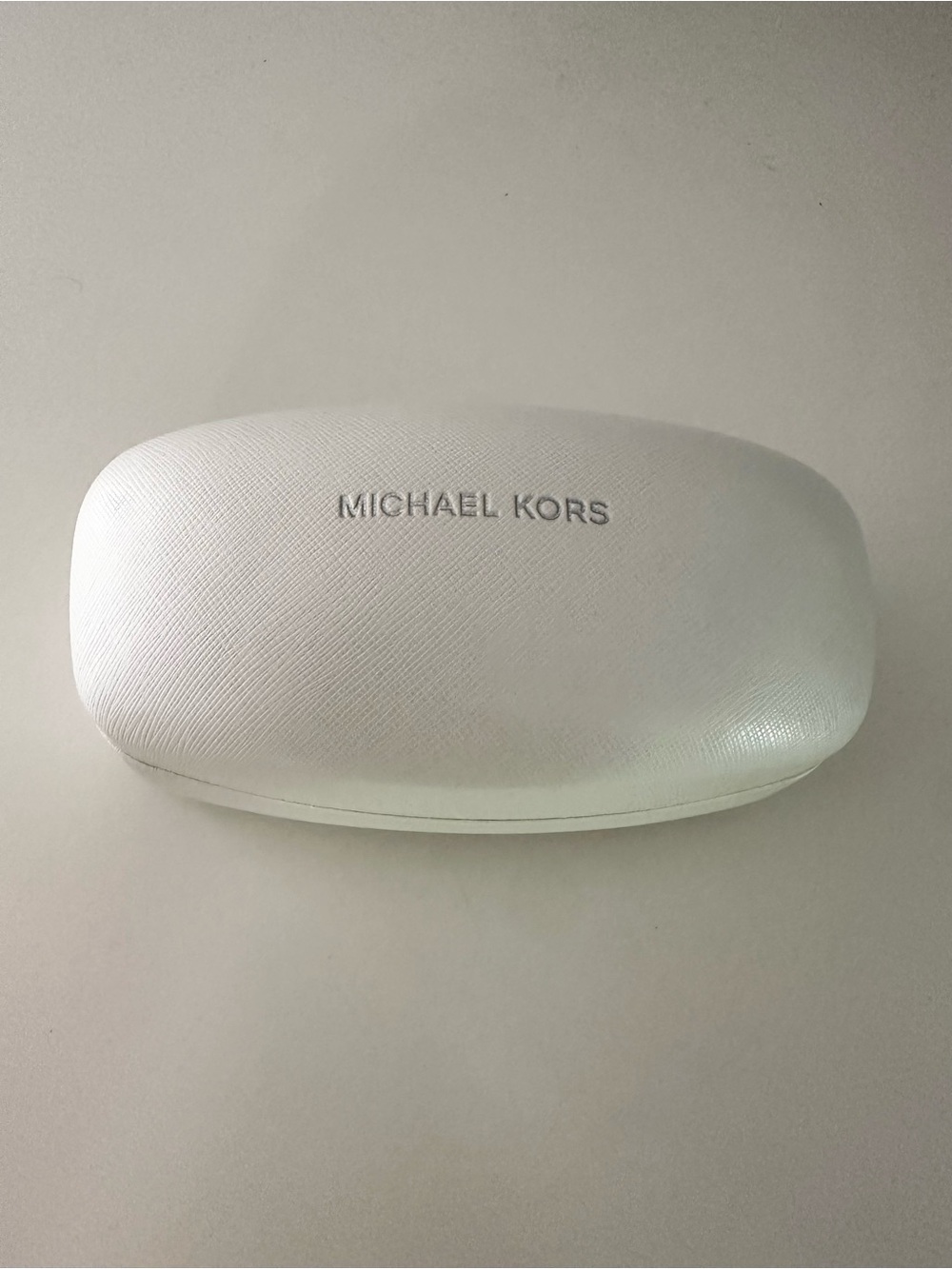 Michael Kors White Textured Sunglasses Case